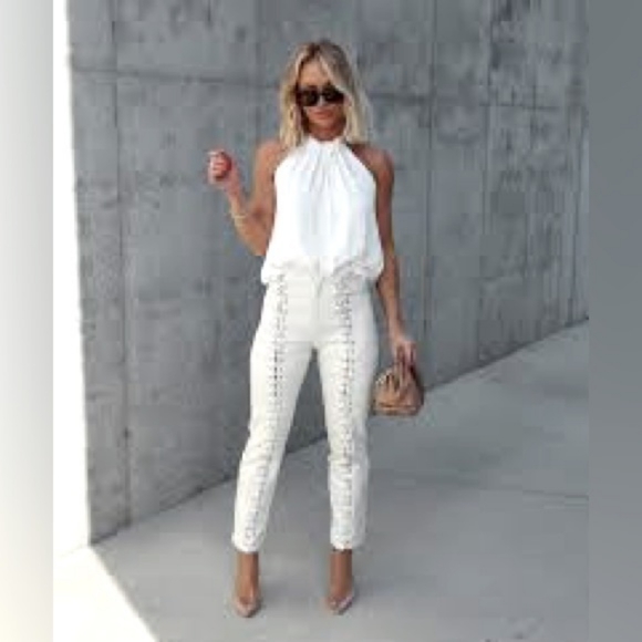 BcbgMaxAzria top tie back at neck, new, worn 2x - Picture 1 of 4